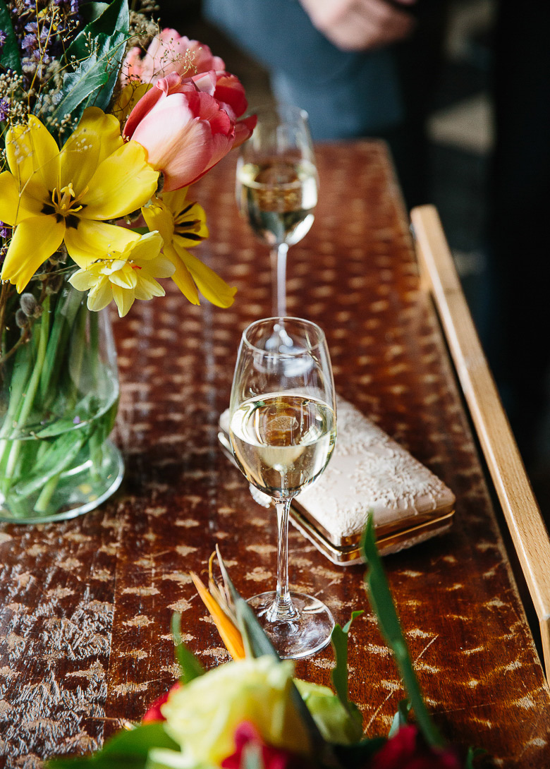 Champagne detail before Pike Place Market elopement in Seattle, WA