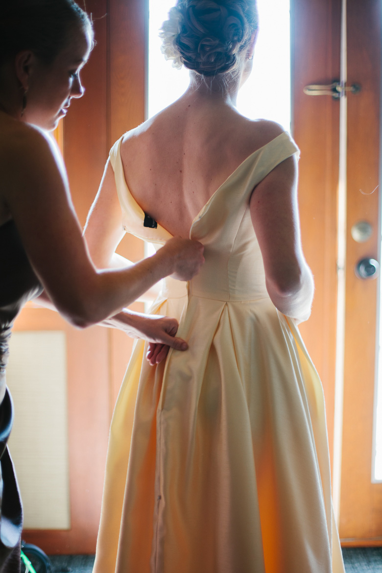 Bride getting ready for Salish Lodge wedding in Snoqualmie WA