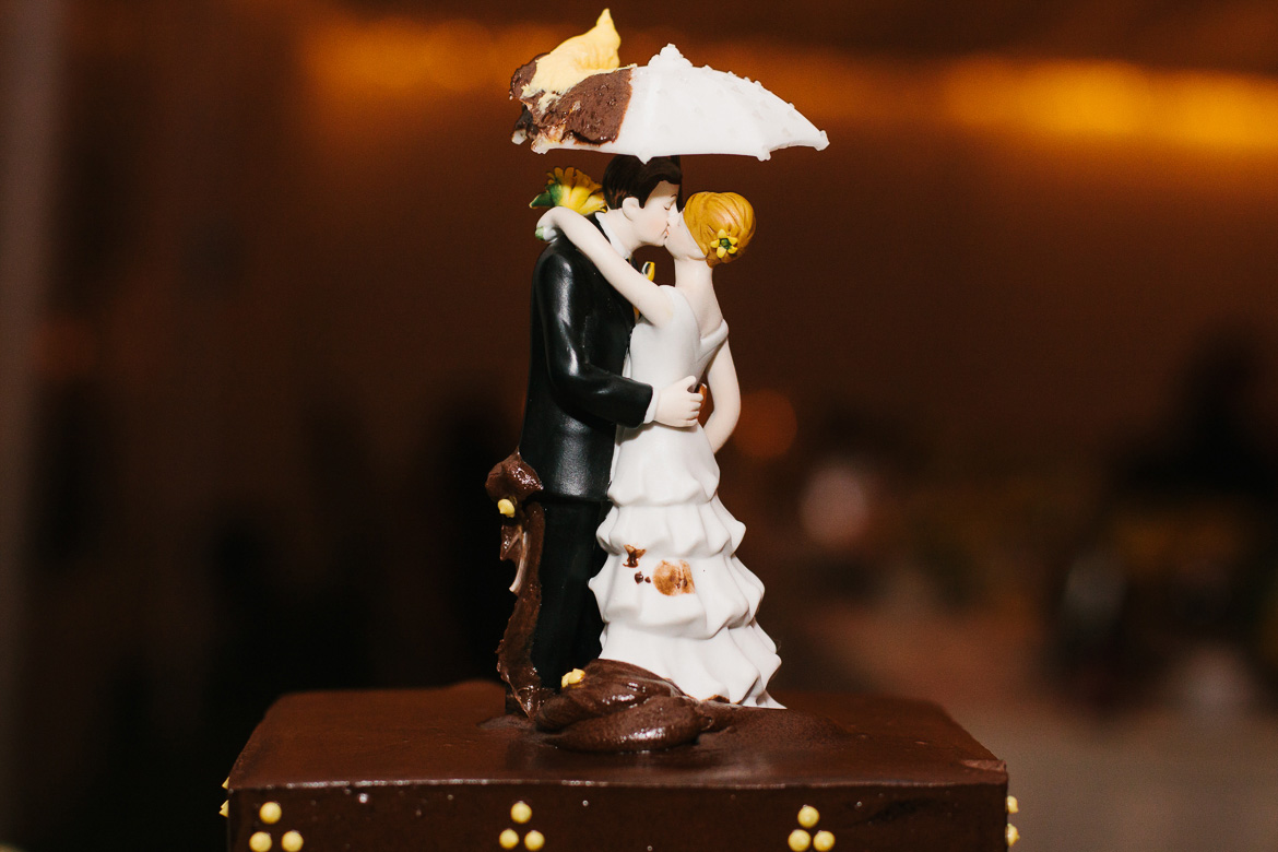 Wedding cake at reception at Salish Lodge in Snoqualmie Wa
