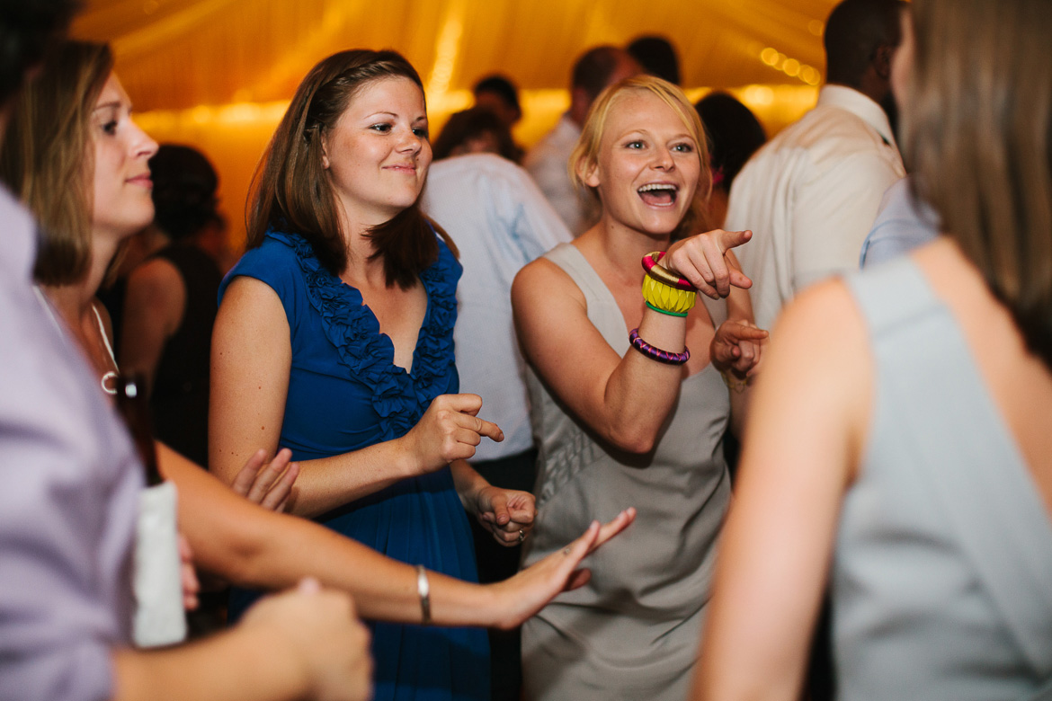 Guests dancing at Salish Lodge wedding reception in Snoqualmie WA