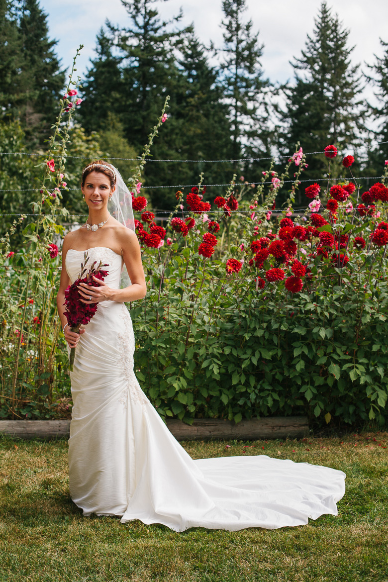 Bride portrait at Whidbey Island Winery wedding ceremony