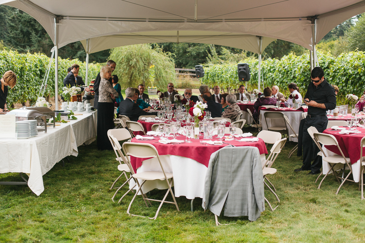 Whidbey Island Winery wedding reception site