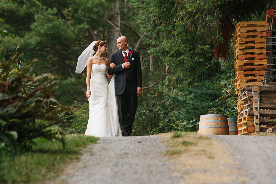 Bride and groom portrait at Whidbey Island Winery wedding in Washington
