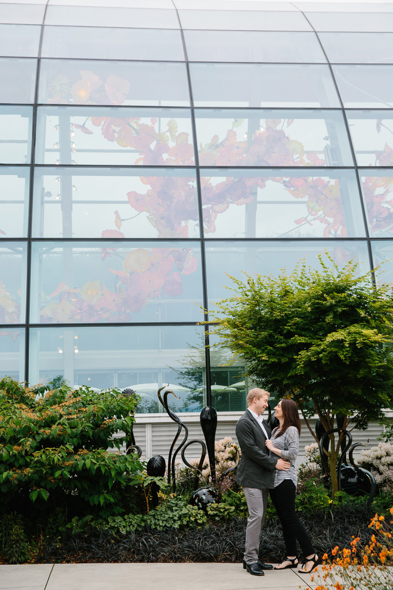 Engagement photos at Chihuly Garden and Glass in Seattle, WA
