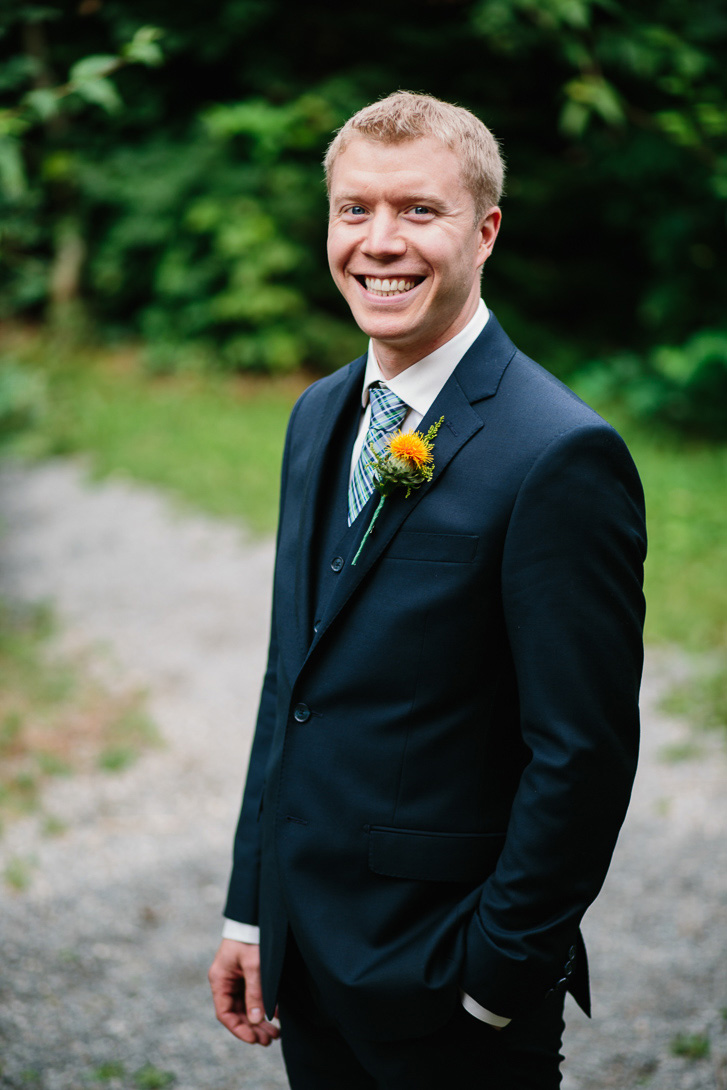 Groom before wedding ceremony at Wallace Falls State Park in Gold Bar, WA