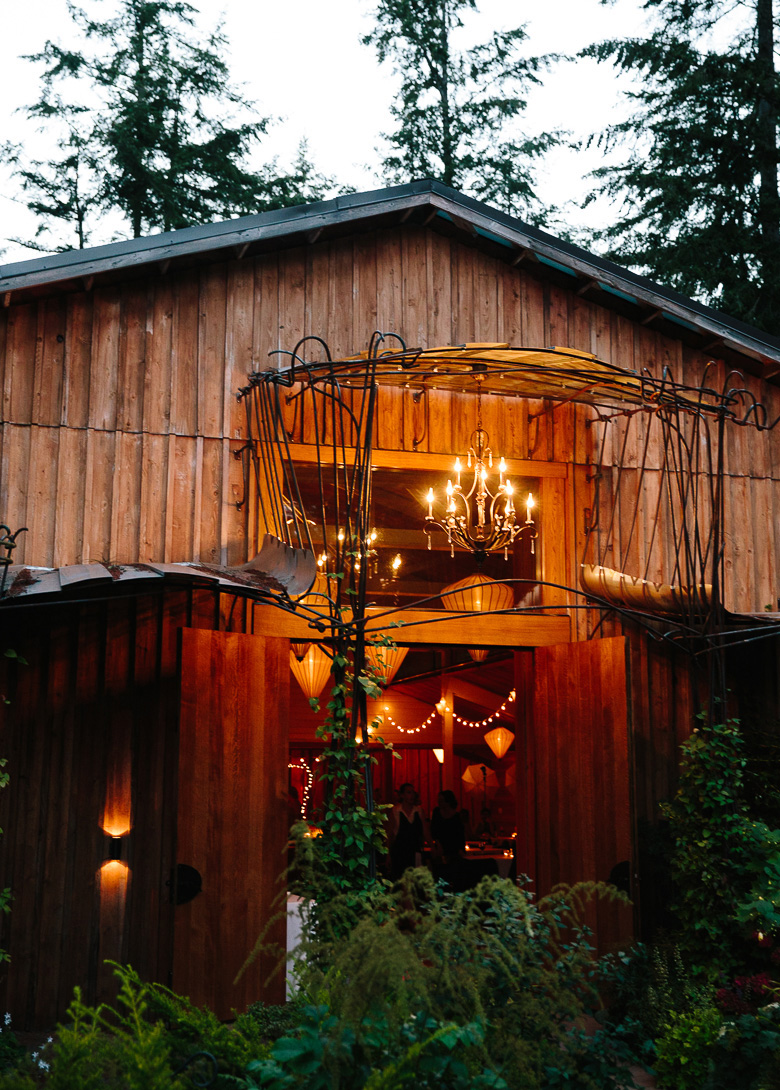 Reception barn at Fireseed Catering wedding on Whidbey Islandl, WA