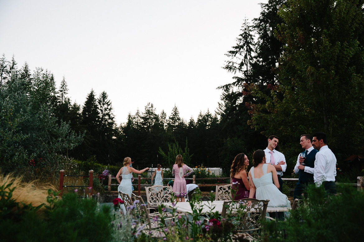 Lawn games during wedding reception at Fireseed Catering on Whidbey Island, WA