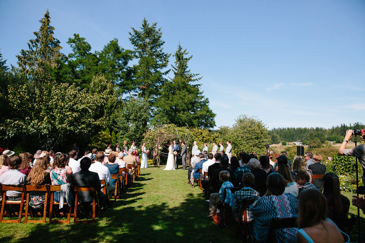 Wedding ceremony at Fireseed Catering on Whidbey Island, WA 