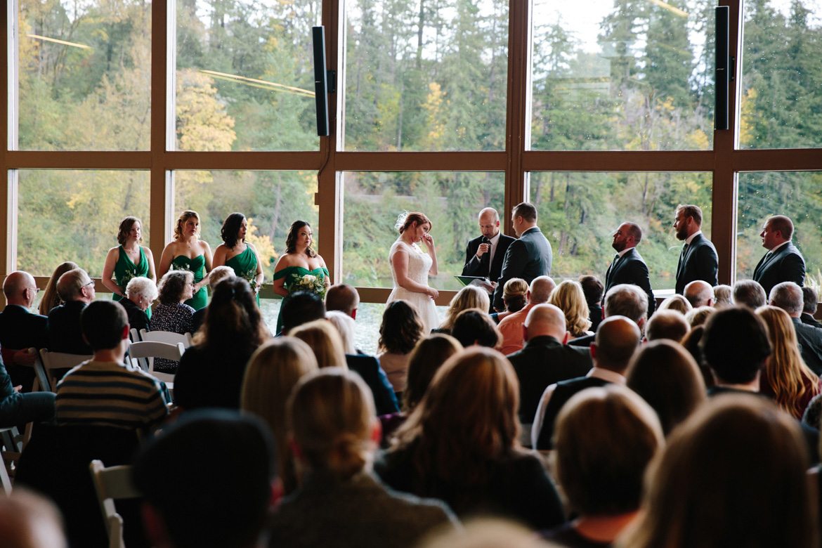 Wedding ceremony at Lake Wilderness Lodge in Maple Valley, WA