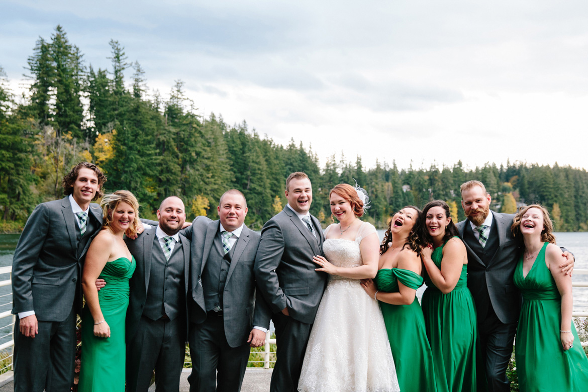 Wedding party during wedding at Lake Wilderness Lodge in Maple Valley, WA