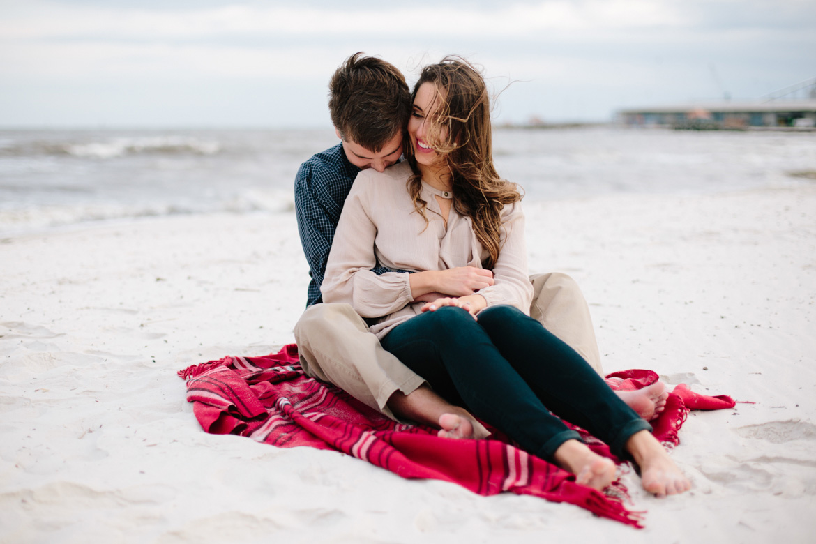 Beach engagement session in Gulfport, Mississippi