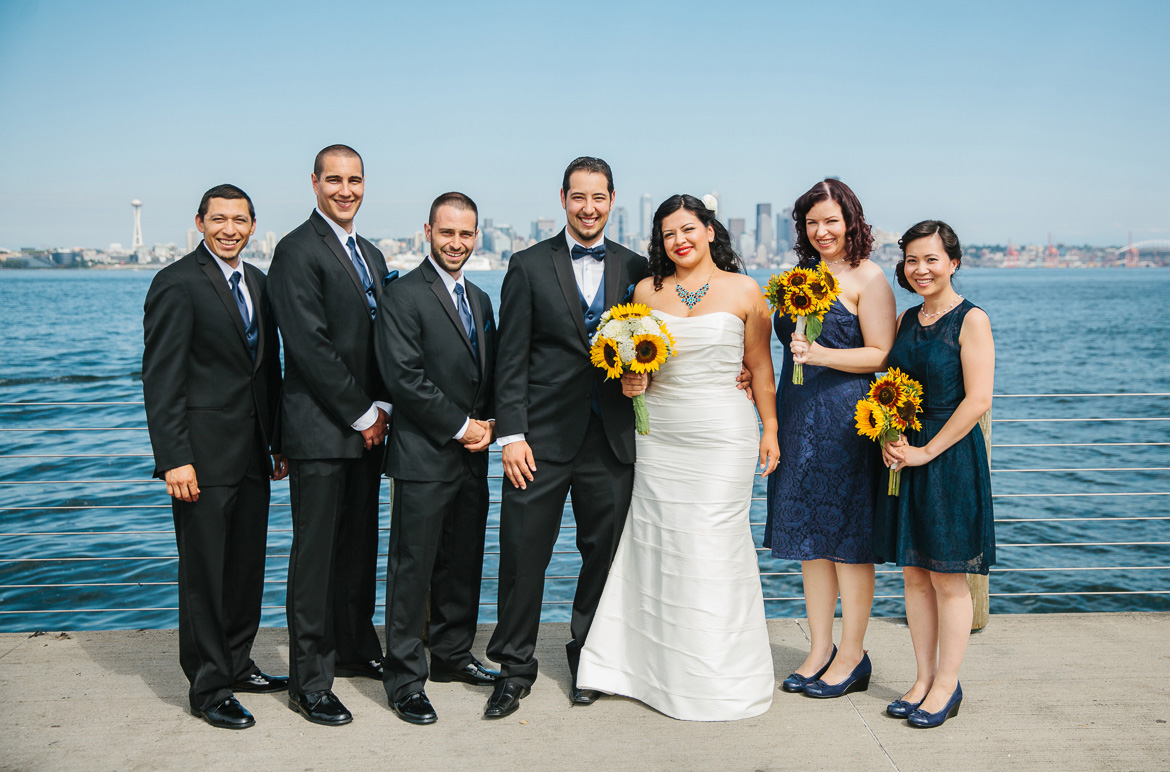 Bridal Party at Alki Beach before wedding at The Cove in Normandy Park, WA
