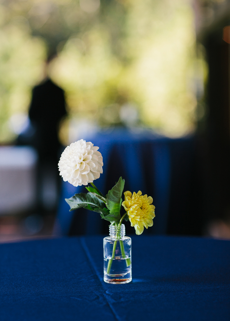 Wedding reception table detail at The Cove in Normandy Park, Washington