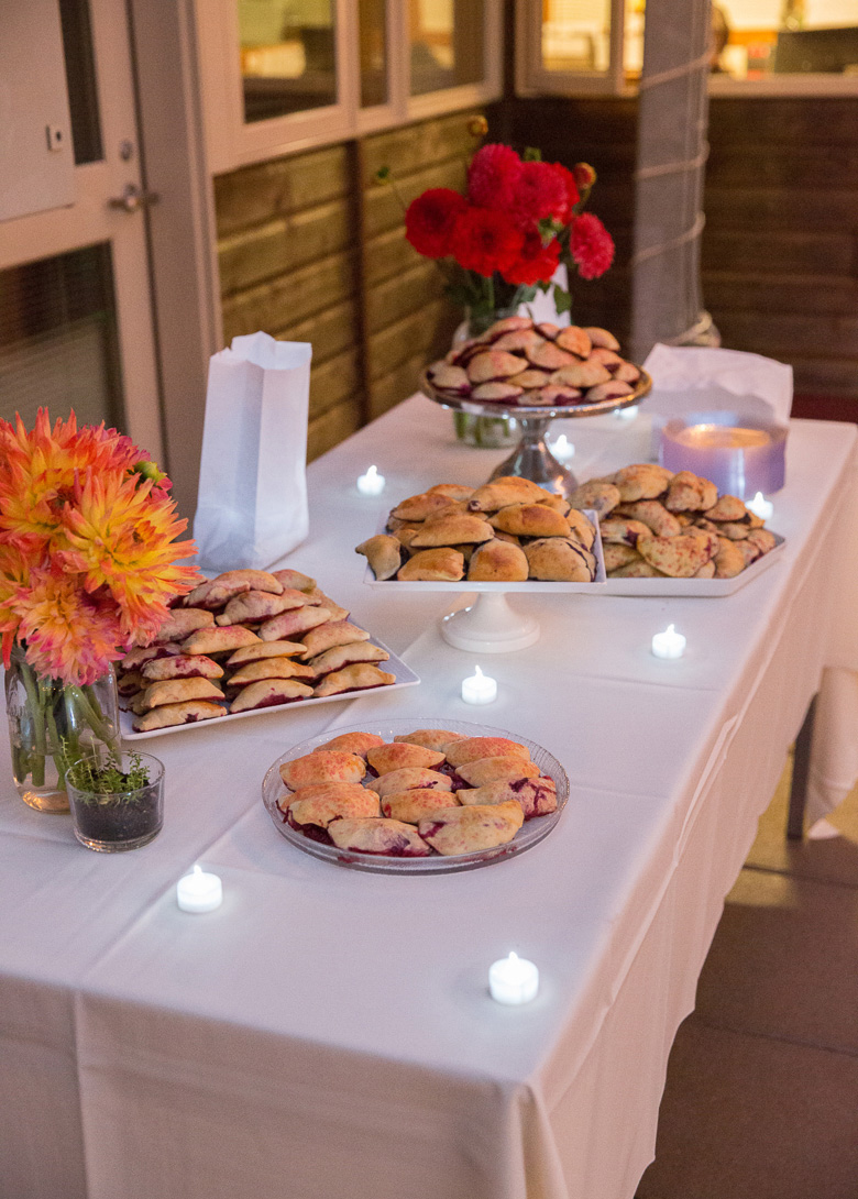 Dessert empanadas for wedding reception at Center for Urban Horticulture in Seattle, WA