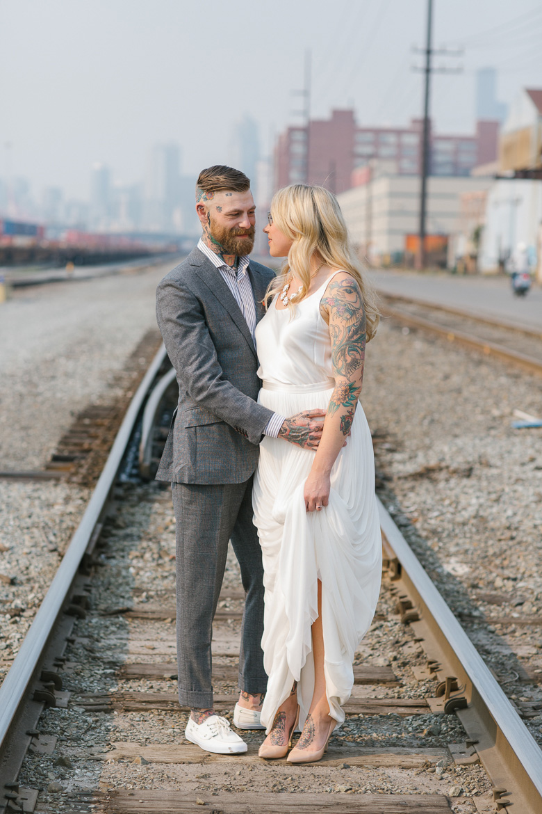 Within Sodo Seattle wedding bride groom portrait
