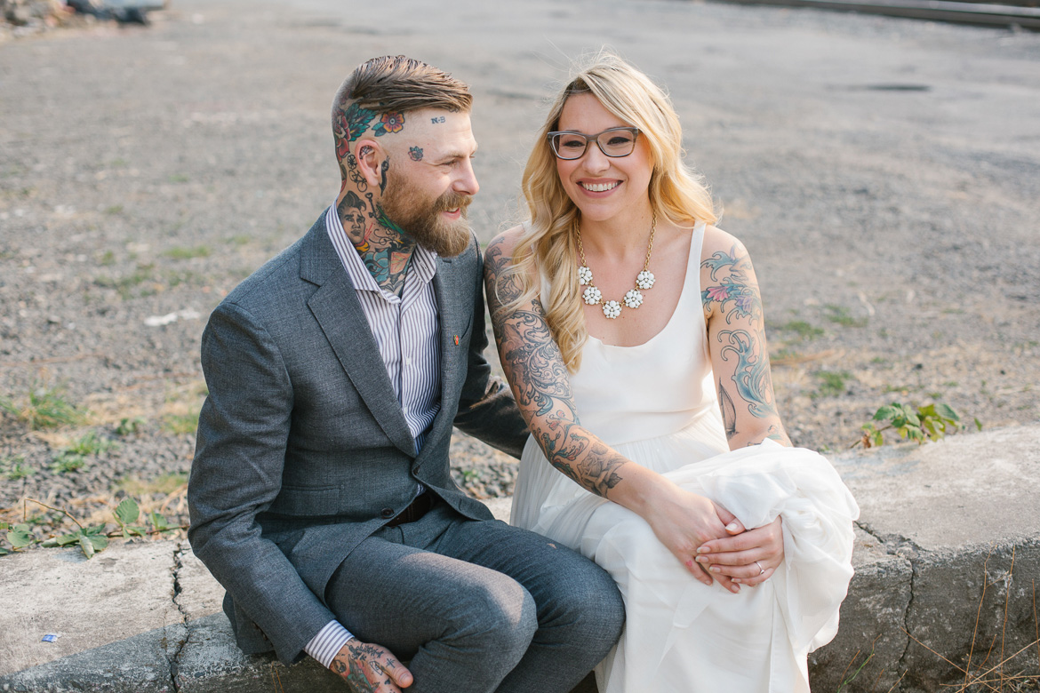 Within Sodo Seattle wedding bride groom portrait