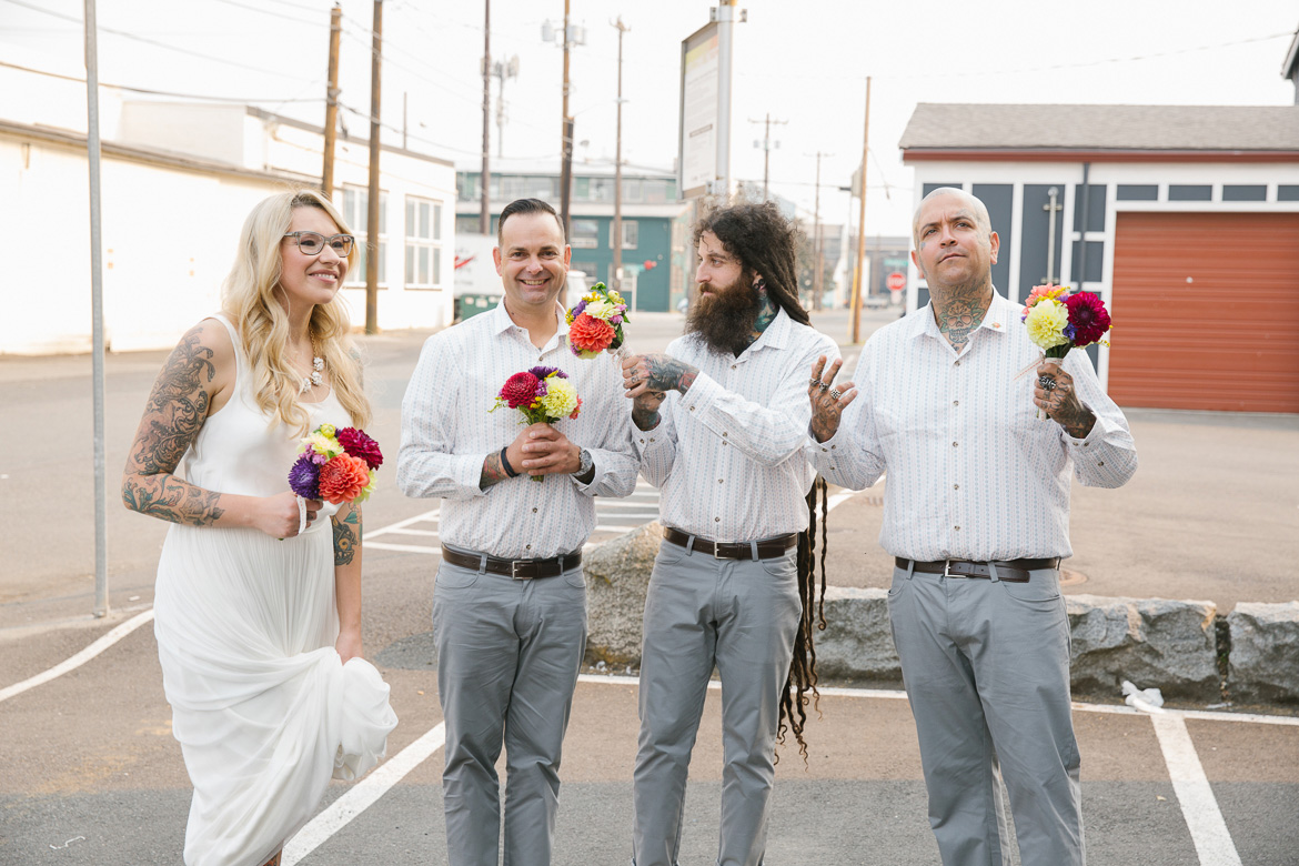 Within Sodo Seattle wedding bridal party