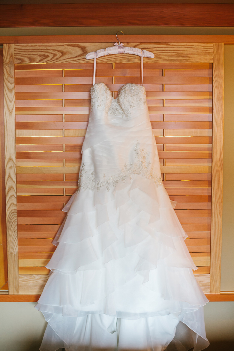 Wedding dress detail for wedding at Columbia Winery in Woodinville