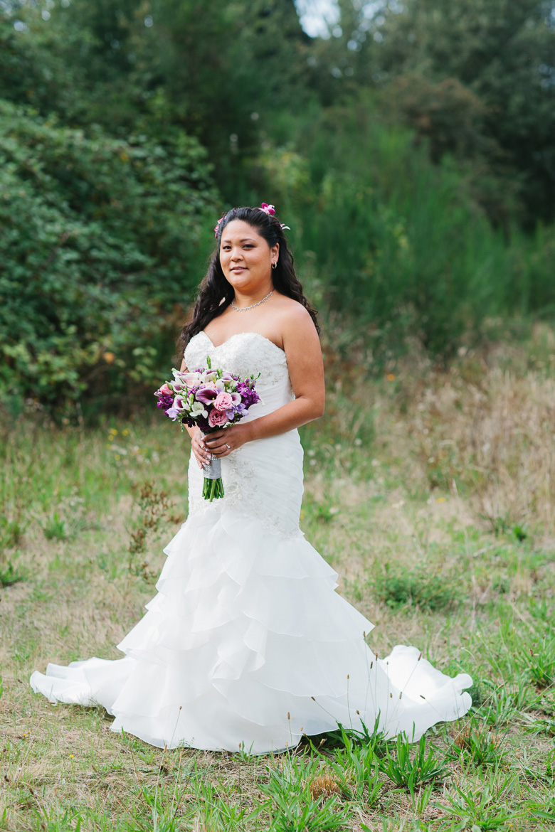 Bride during Columbia Winery wedding in Woodinville