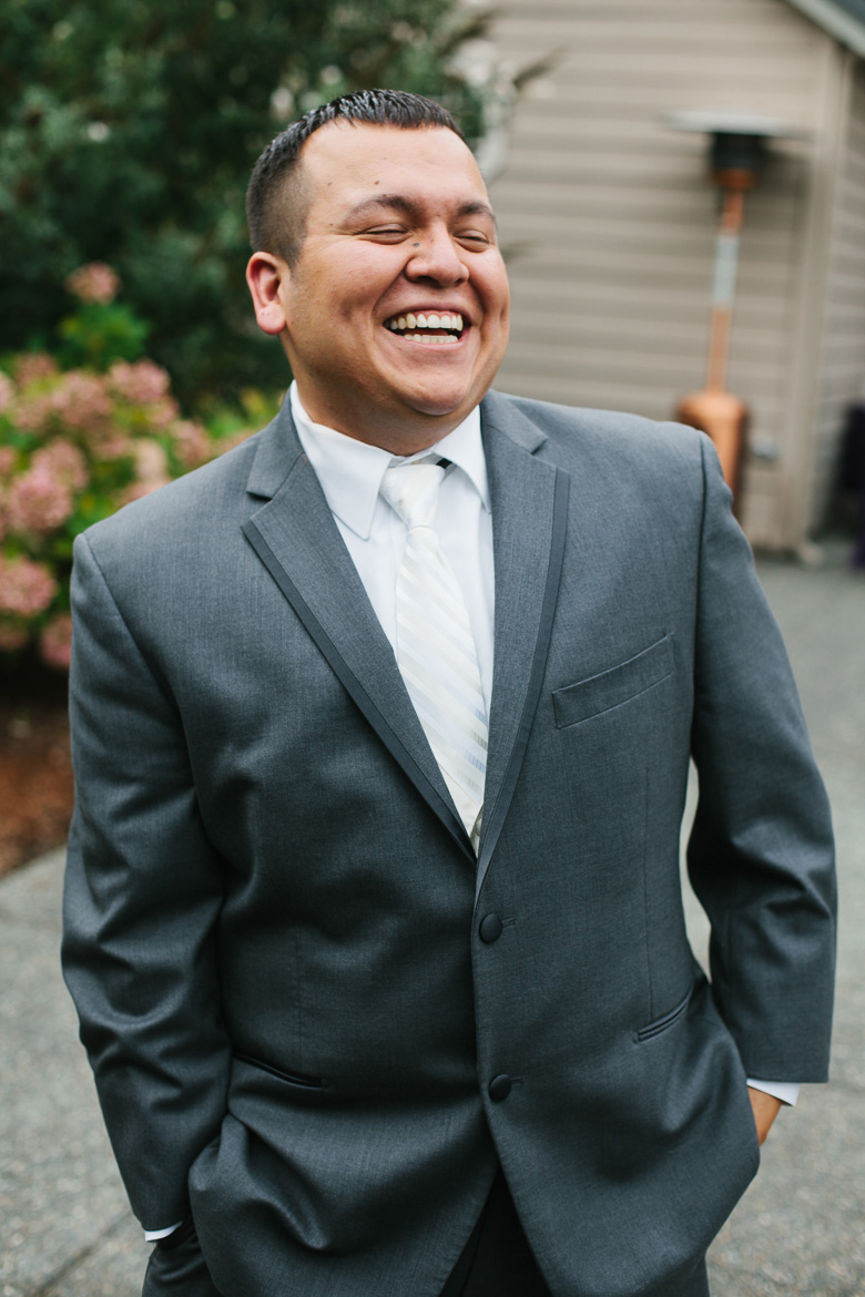 Groom portrait during Columbia Winery wedding in Woodinville