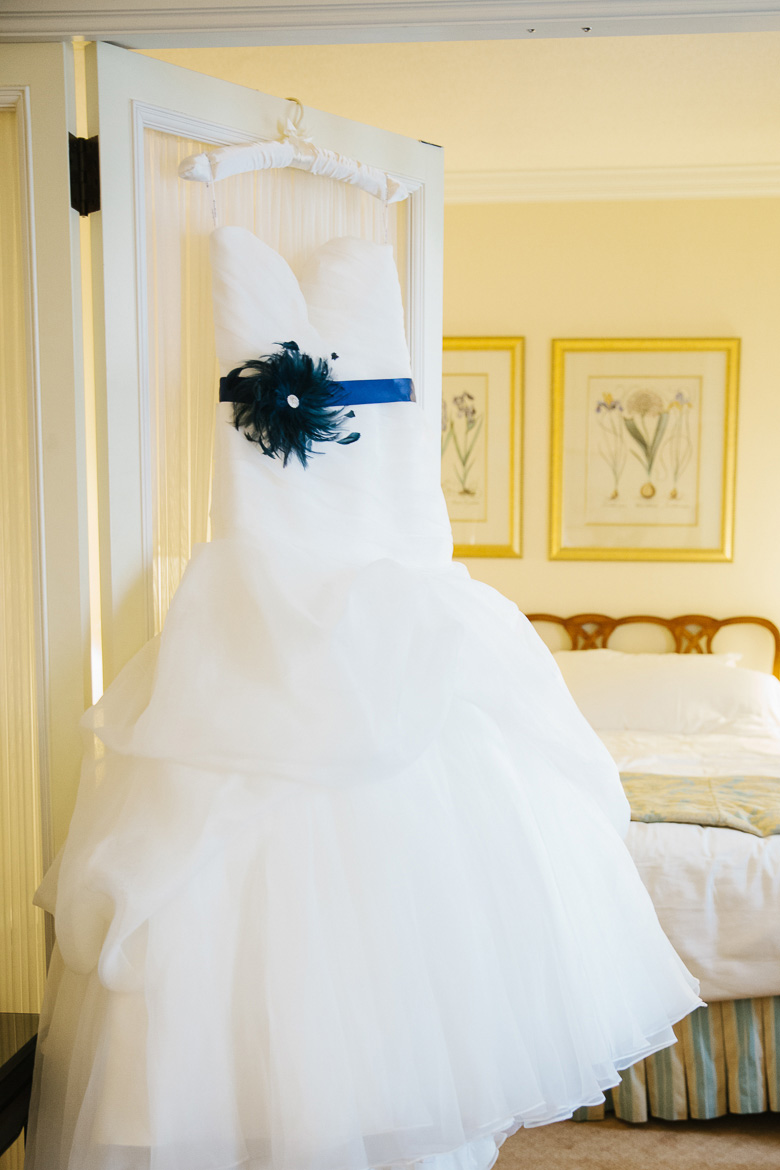 Wedding dress detail at Fairmont Hotel for Georgetown Ballroom wedding in Seattle, WA
