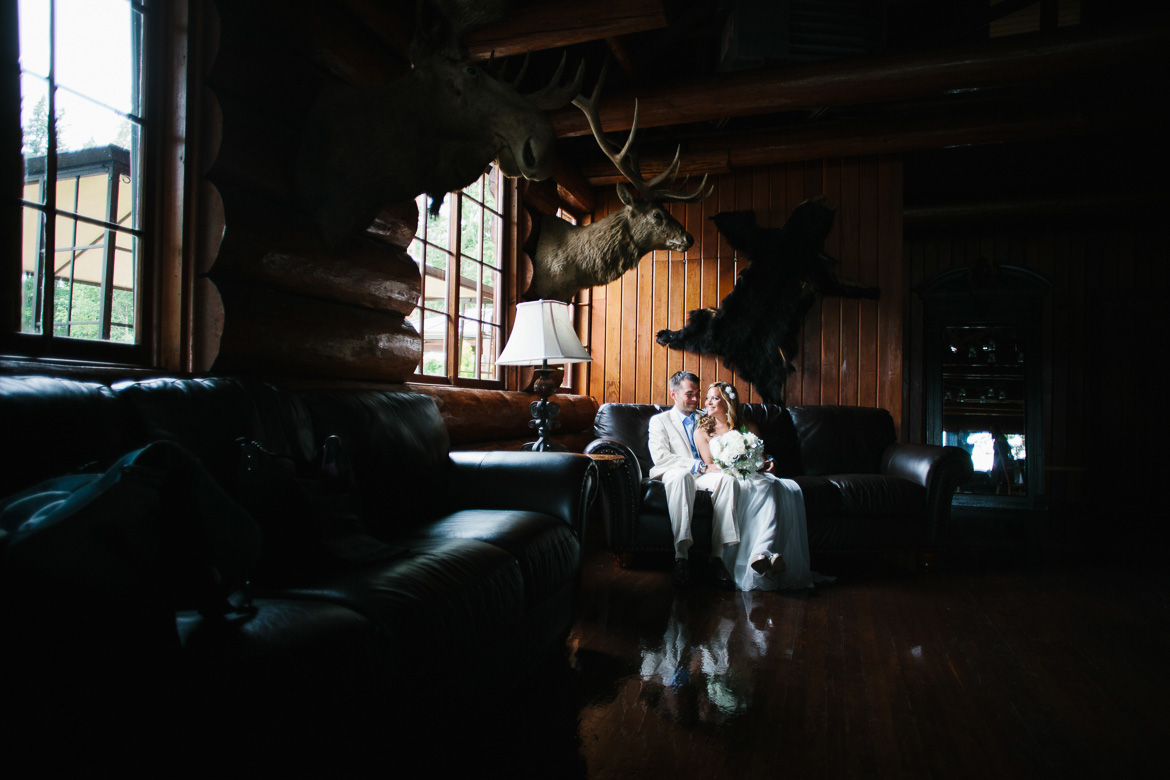 Bride and groom portrait before wedding at Kiana Lodge in Poulsbo, WA