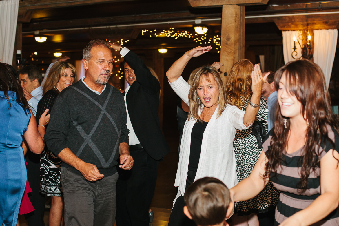 Guests dancing during wedding reception at Lord Hill Farms in Snohomish WA