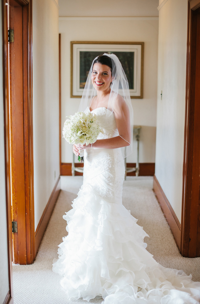 Bride before wedding at Lord Hill Farms in Snohomish Washington