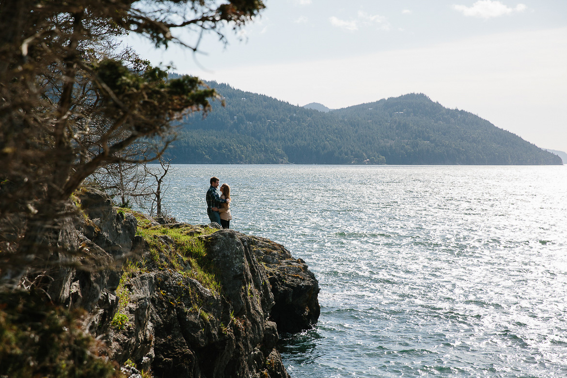 San Juan Islands engagement session near Madrona Point with water views