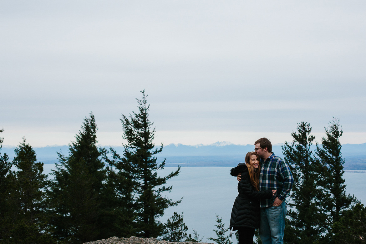 Orcas Island engagement photos on Mt Constitution 