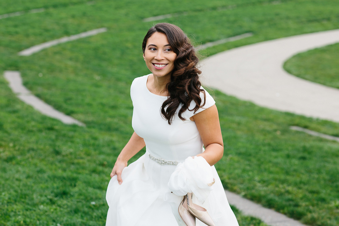 Bride portrait during photo session at Jefferson Park on Beacon Hill in Seattle
