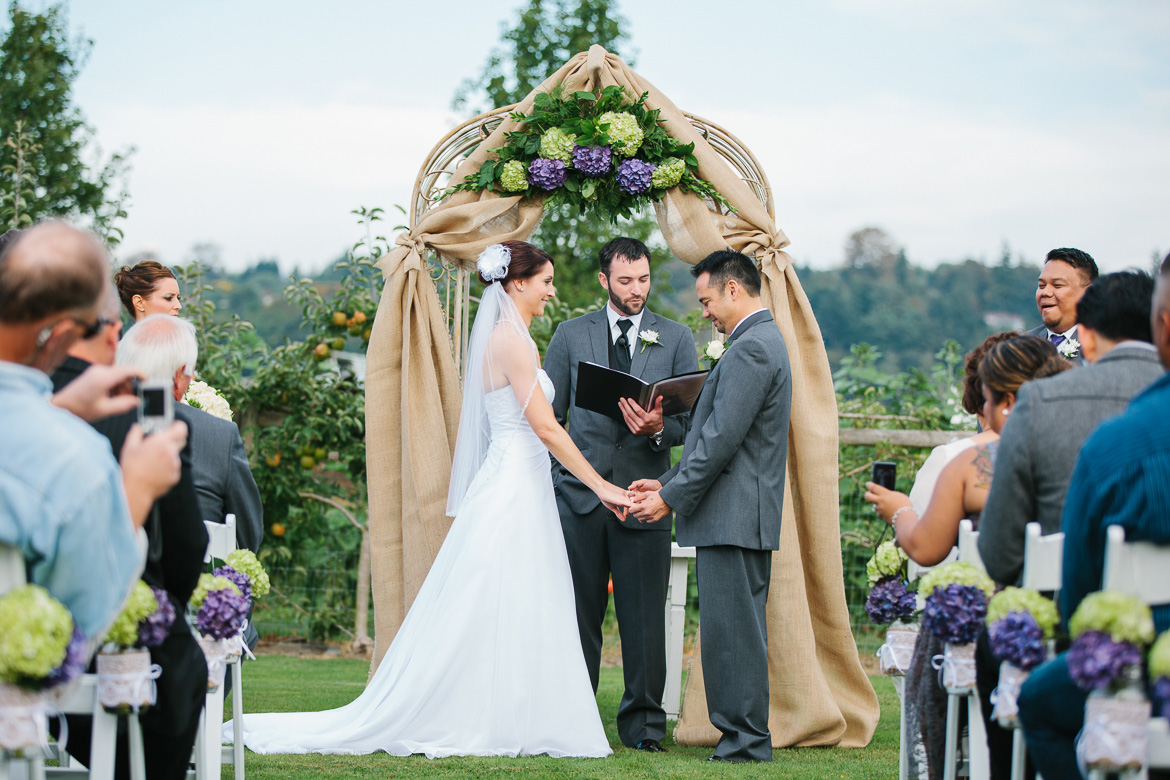 Swan Trail Farms wedding ceremony bride groom