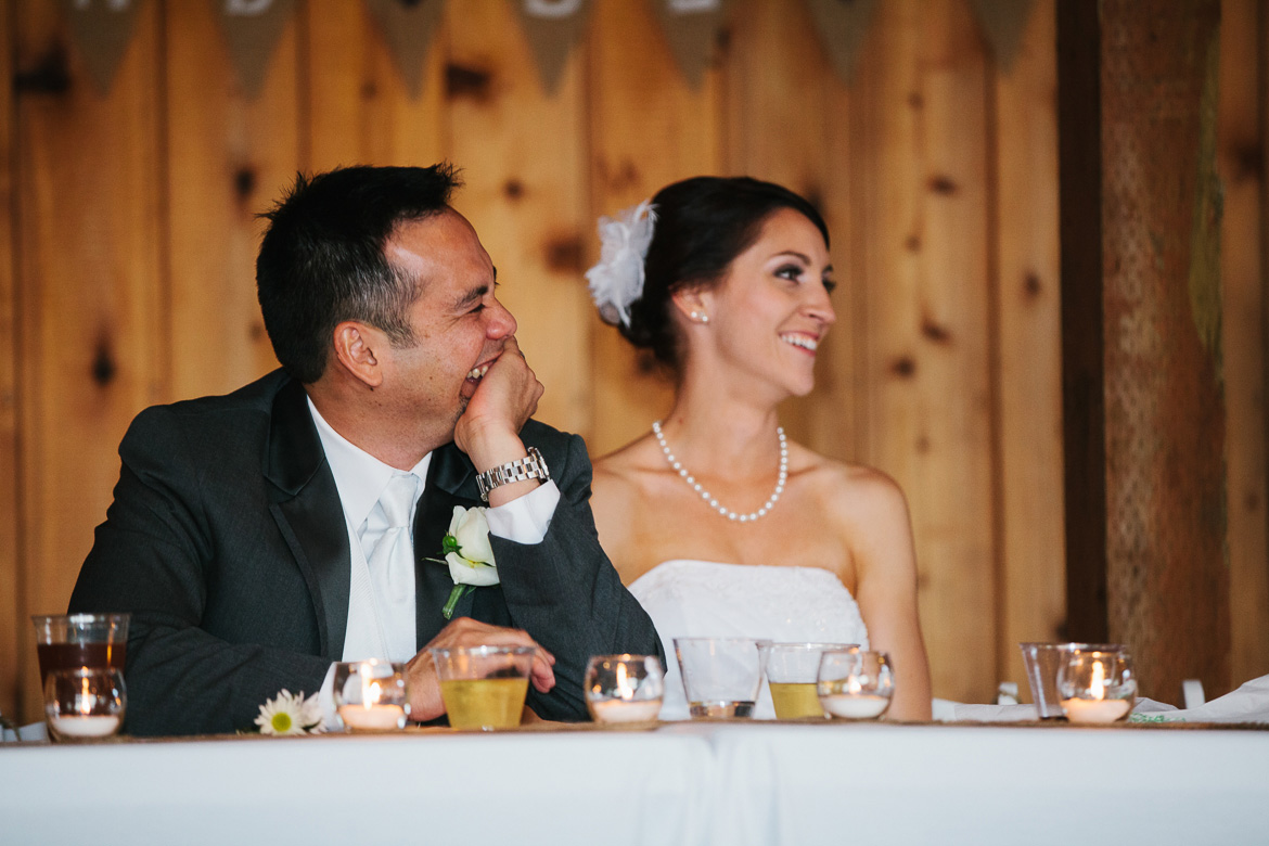 Swan Trail Farms wedding reception bride groom toasts