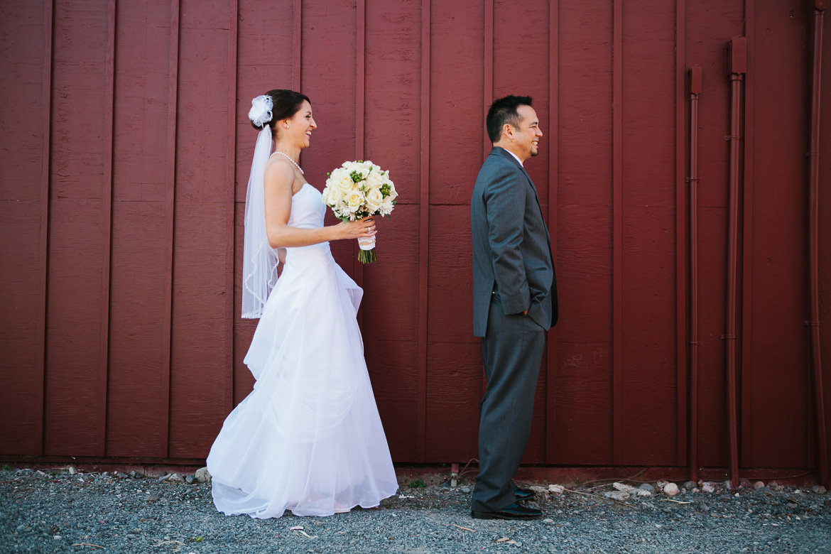 Swan Trail Farms wedding bride groom first look barn