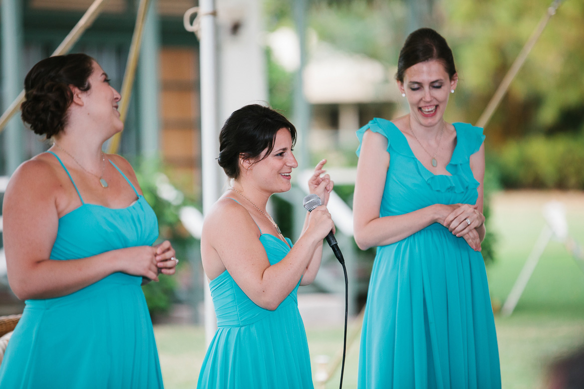 Waimea Plantation Cottages wedding Kauai reception bride groom toasts 